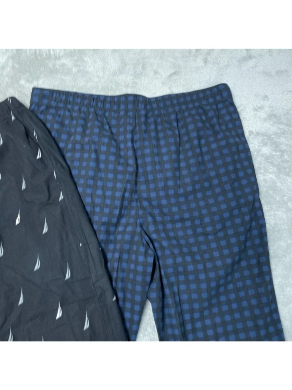 NWT 2-Pack  Nautica Men's Large Fleece Lounge Pants Black & Blue Comfort i2005